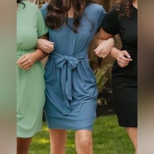 Smash & Tess Size 2XS Rebecca Wrap Dress Steel Blue Bamboo Cotton 🇨🇦